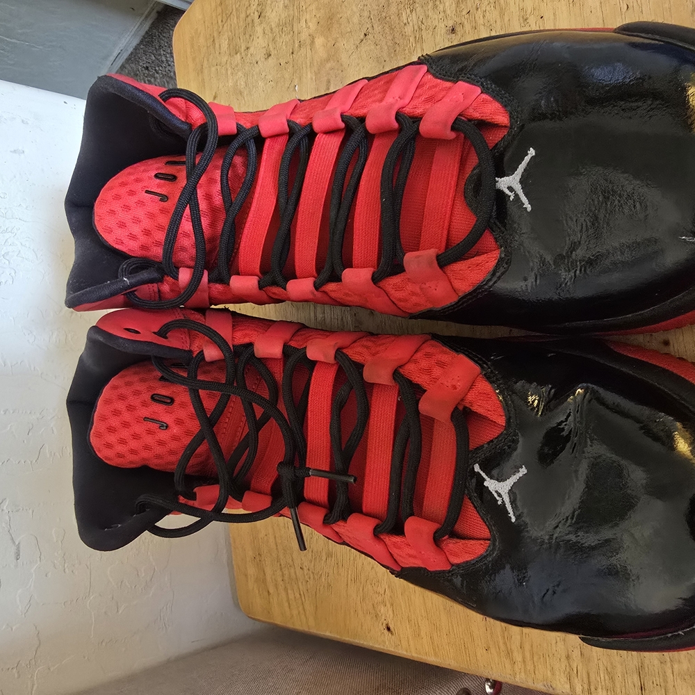 Jordan Black and Red Athletic Shoes